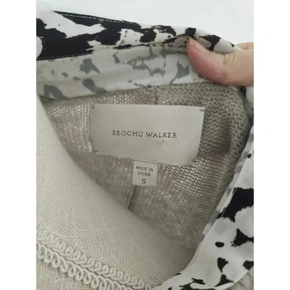 Brochu Walker Looker Cashmere Wool Layered V-Neck Oversize Sweater FLAWS size S - Picture 8 of 16